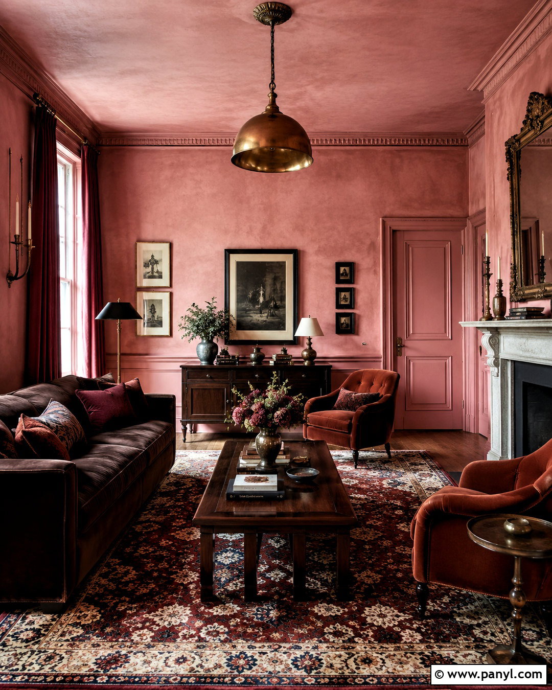 Pink Limewash Color-Drenched Room - 40 Pink Limewash Wall Ideas