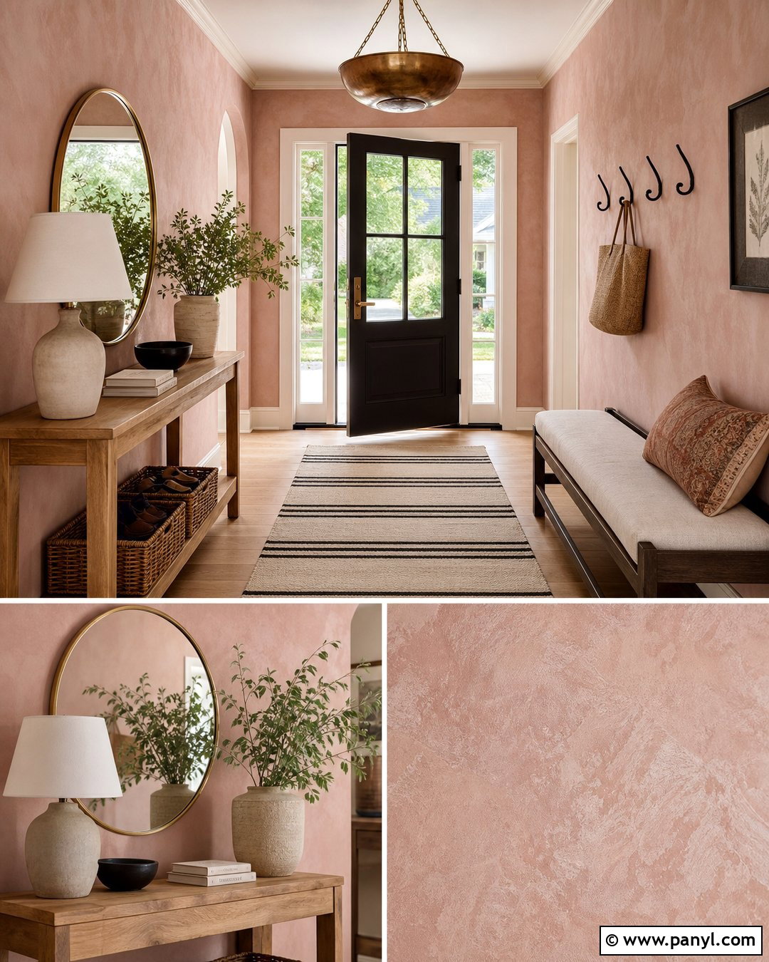 Pink Limewash Entryway - 25 Limewash Pink Walls