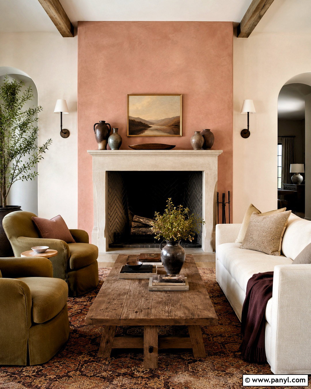 Pink Limewash Fireplace Wall - 40 Pink Limewash Wall Ideas