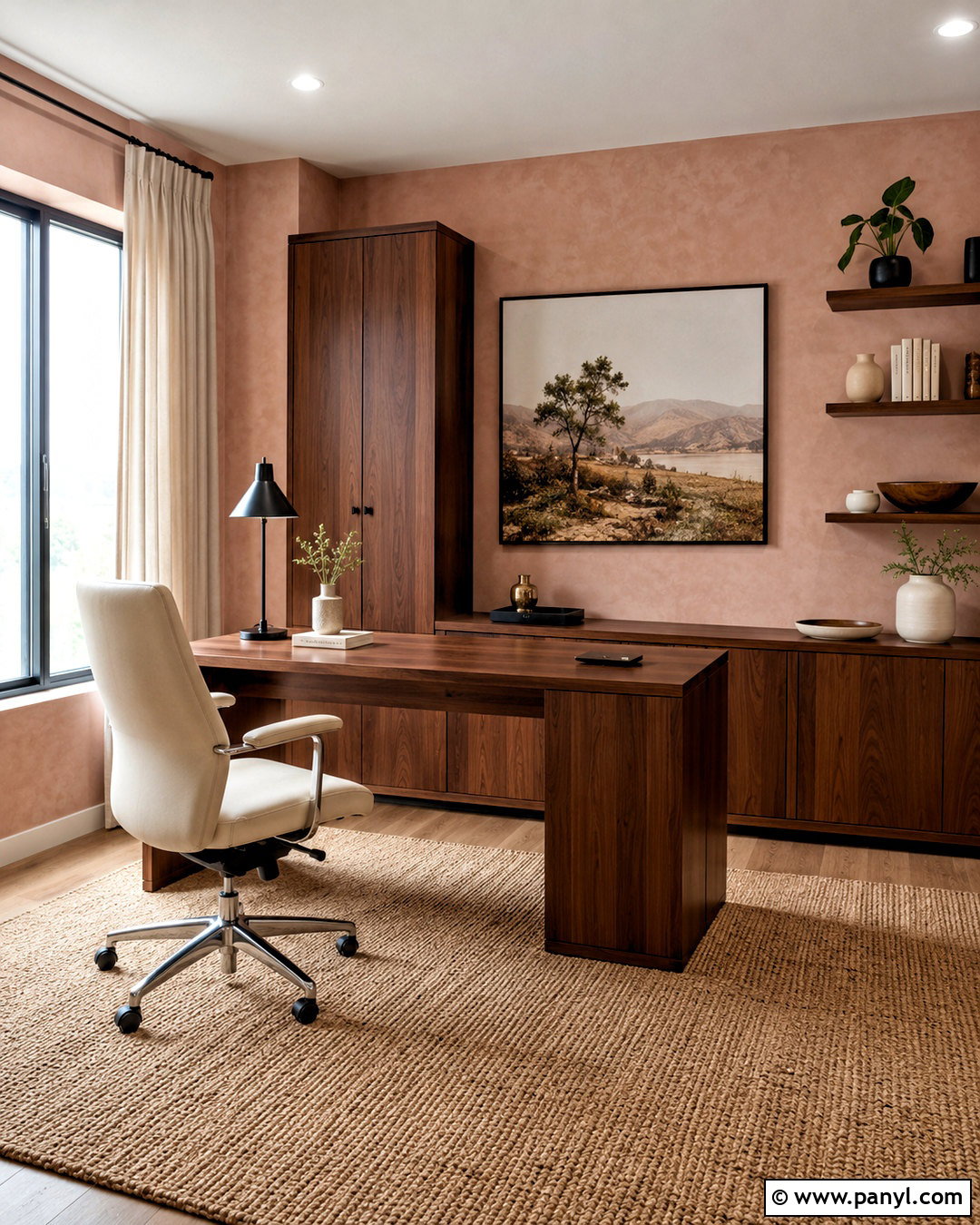 Pink Limewash Home Office - 20 pink lime wash ideas