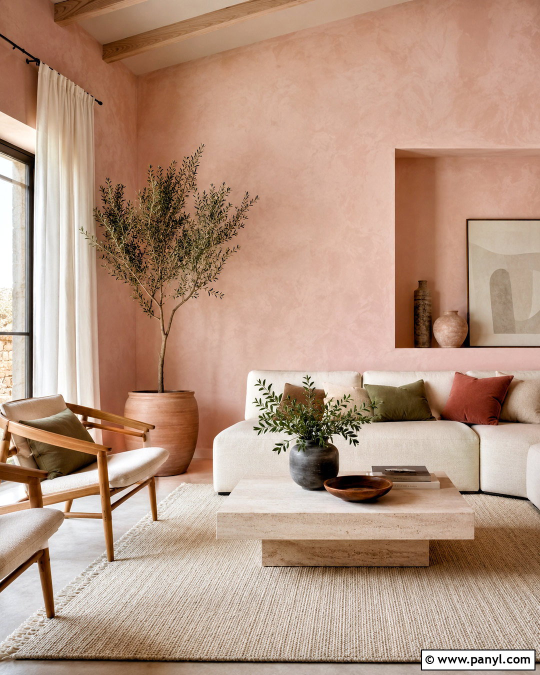 Pink Limewash Living Room - 20 pink lime wash ideas