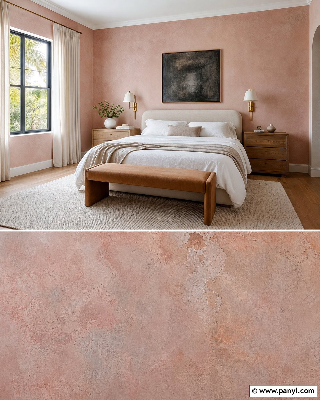 Pink Limewash Patina Wall - 35 patina wall ideas