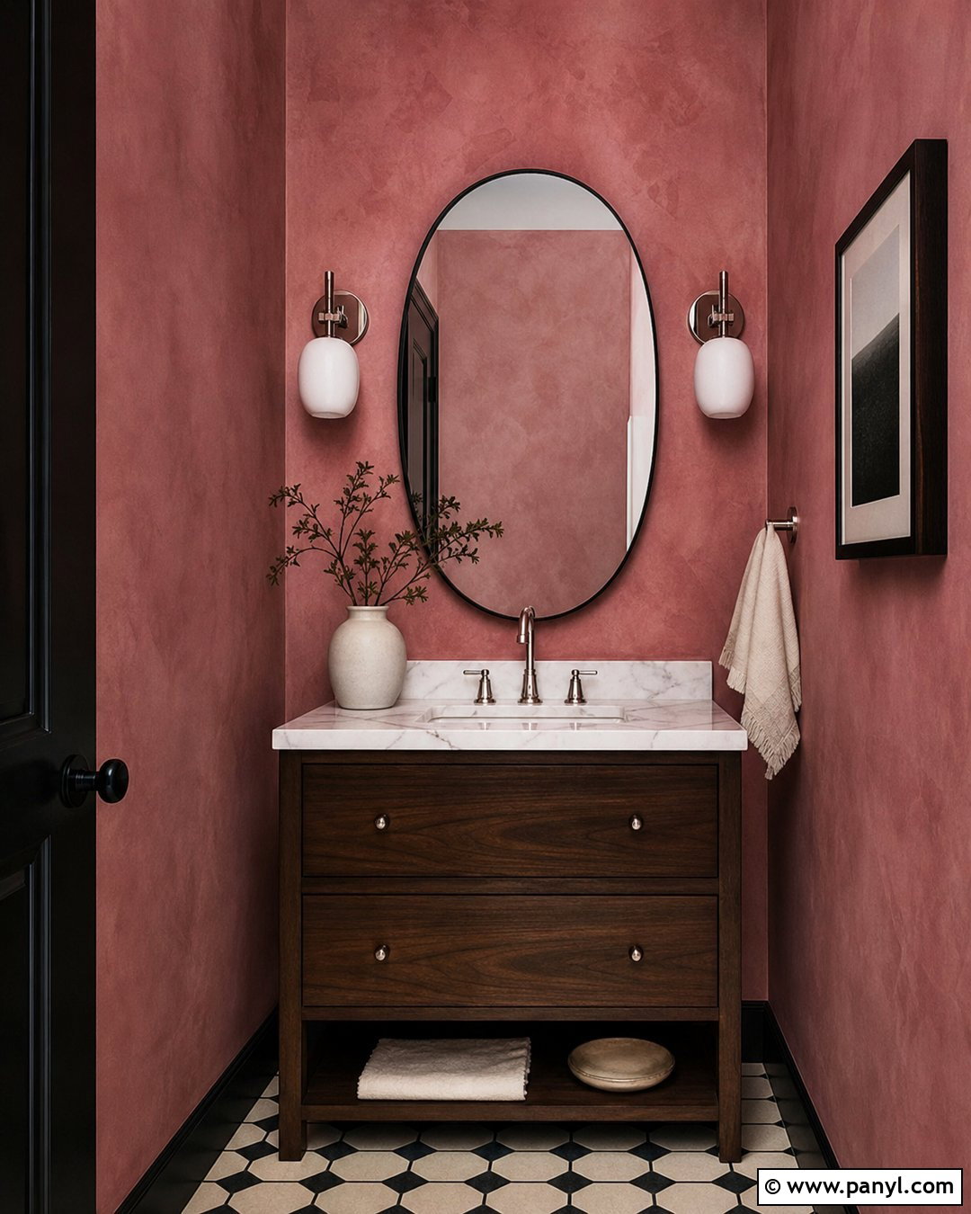 Pink Limewash Powder Room - 25 Limewash Pink Walls