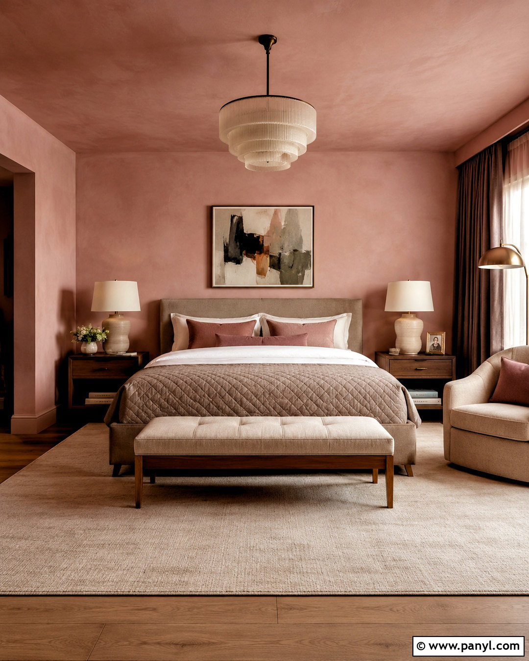 Pink Limewash Primary Bedroom - 40 Pink Limewash Wall Ideas
