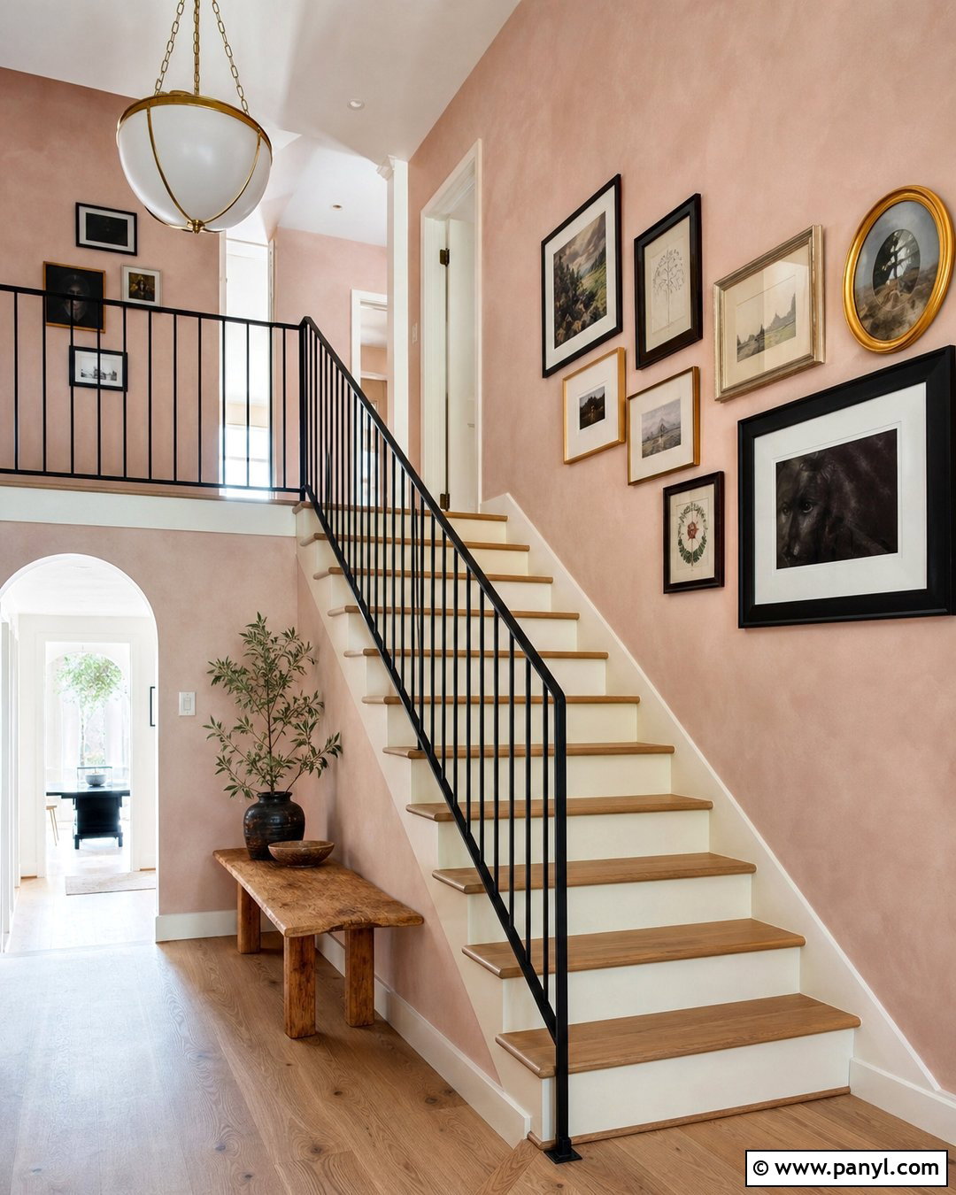 Pink Limewash Staircase - 25 Limewash Pink Walls
