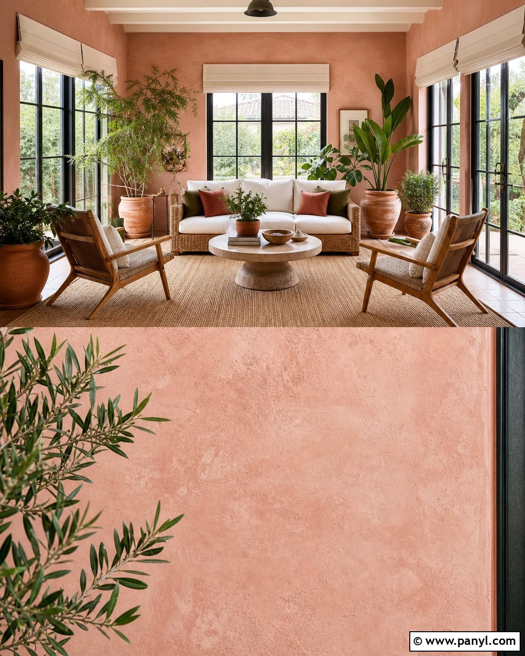 Pink Limewash Sunroom - 25 Limewash Pink Walls