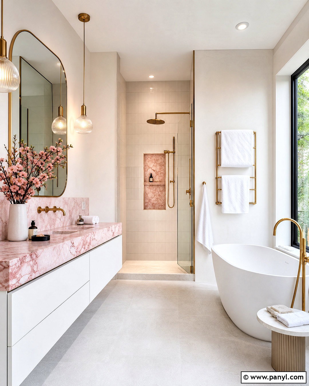 Pink Marble And White Bathroom - 20 white and pink bathroom ideas