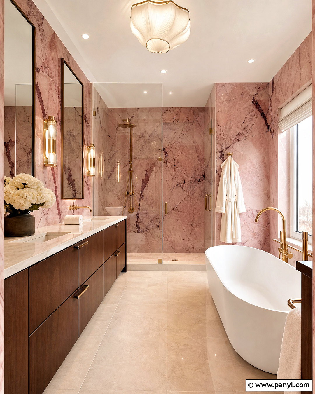 Pink Marble Bathroom - 20 modern pink bathroom ideas