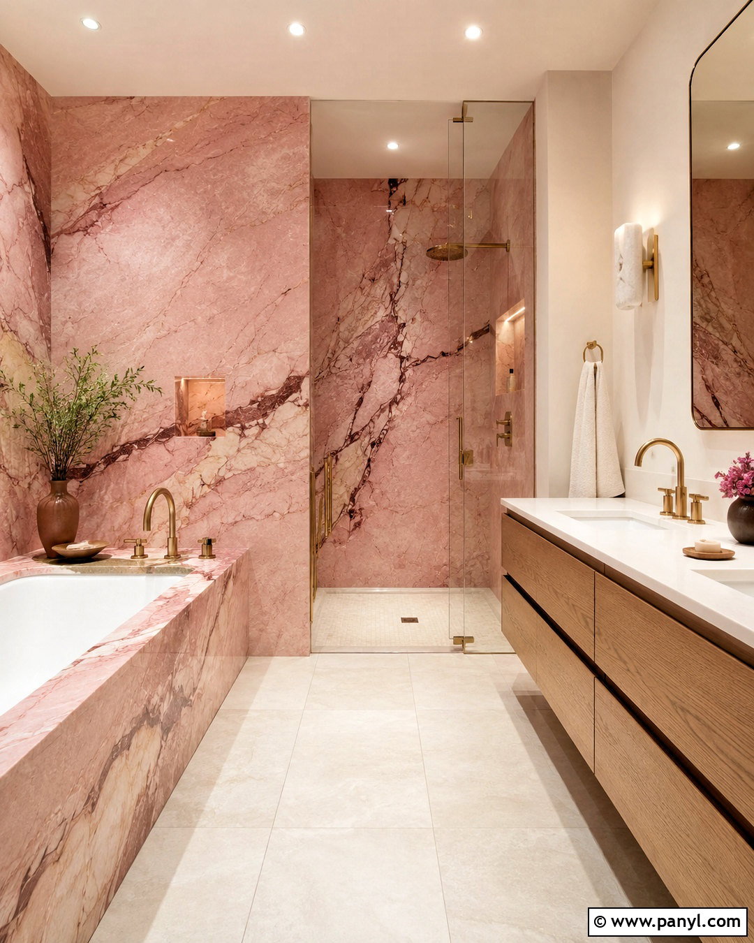 Pink Marble Bathroom - 20 pink bathroom aesthetic ideas