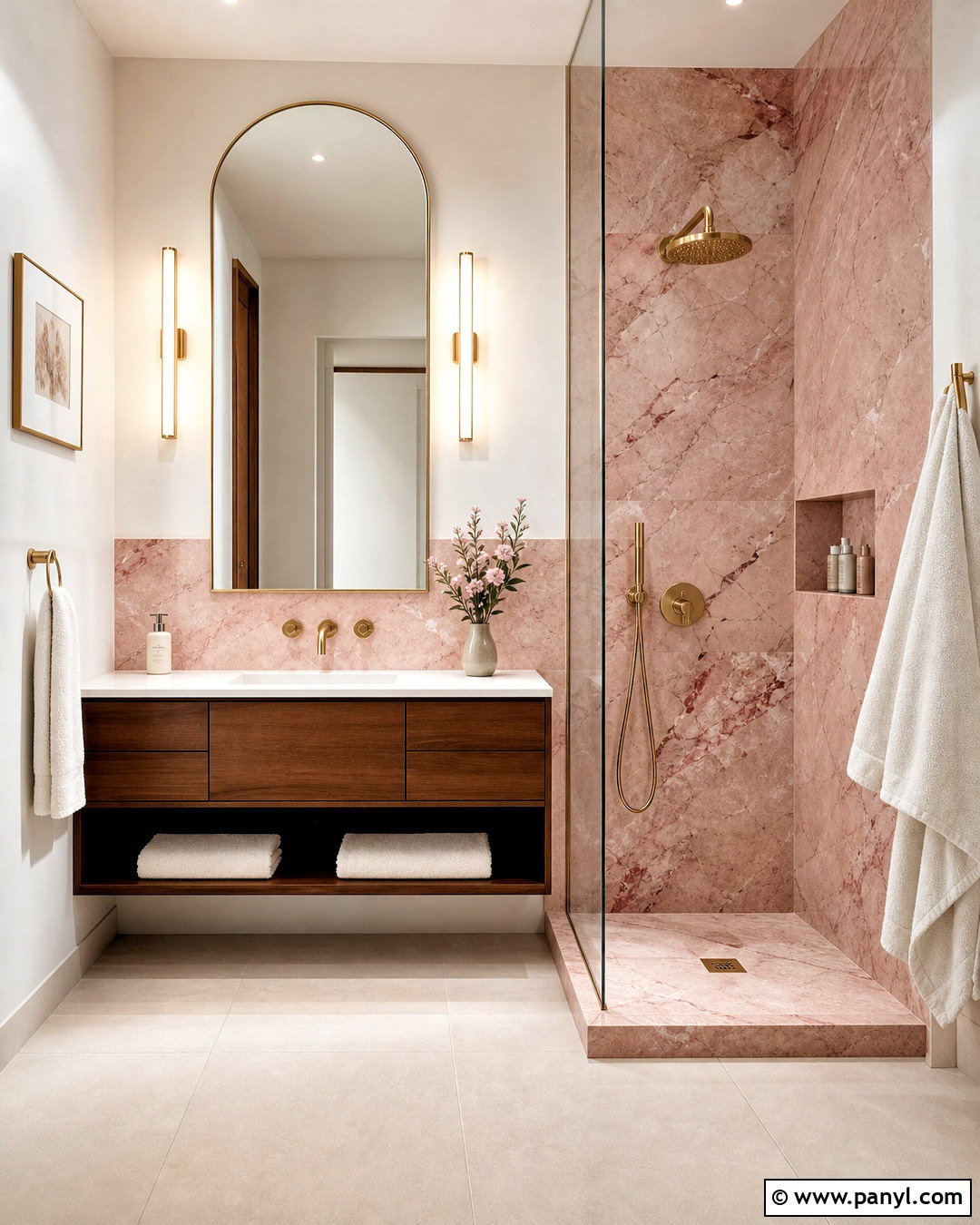 Pink Marble Bathroom - 20 small pink bathroom ideas