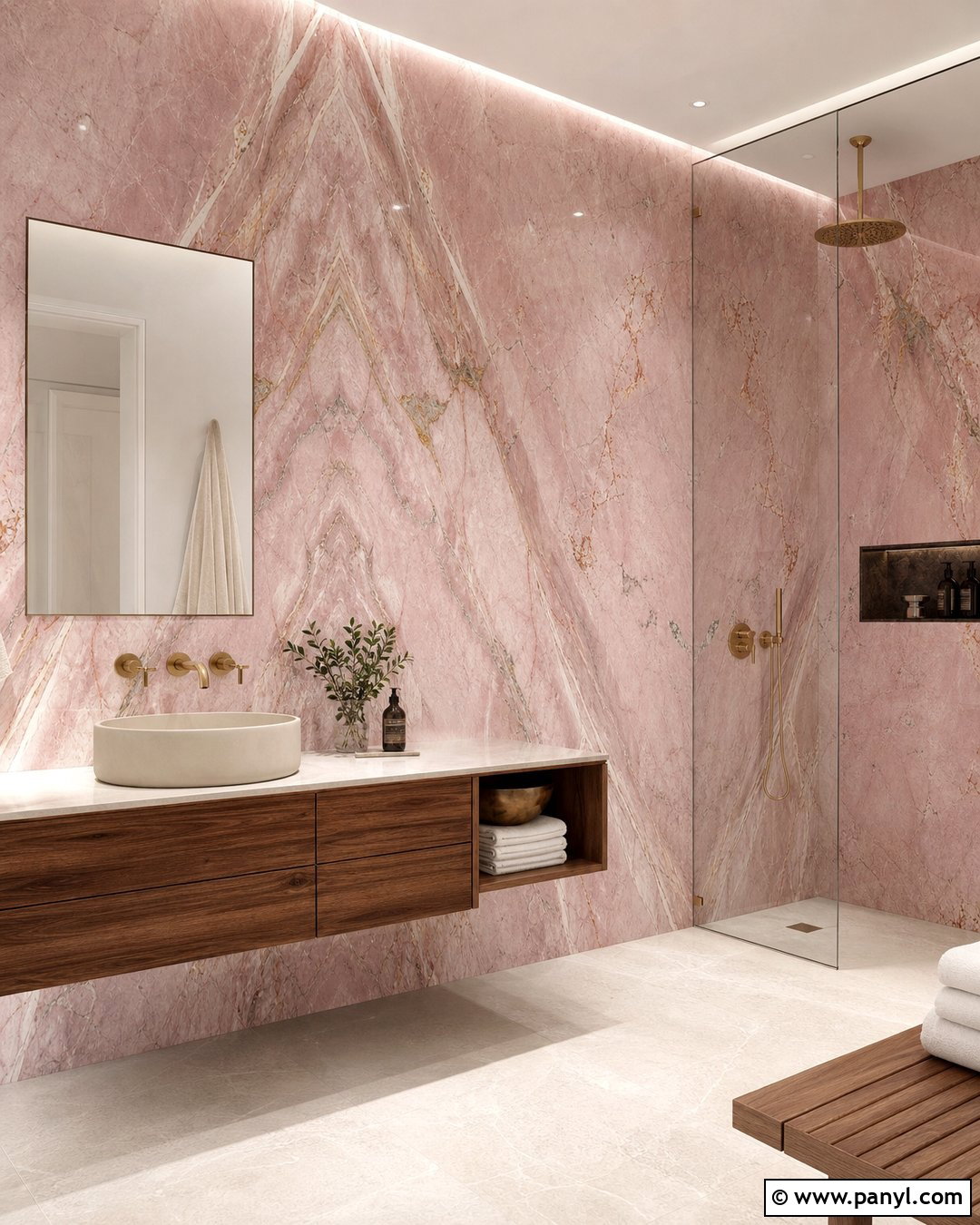 Pink Marble Bathroom Walls - 30 pink bathroom walls