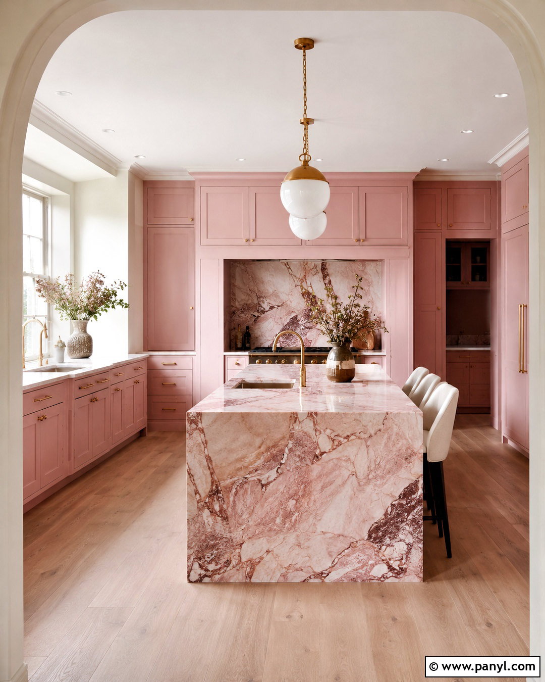 Pink Marble Kitchen - 20 pink kitchen designs