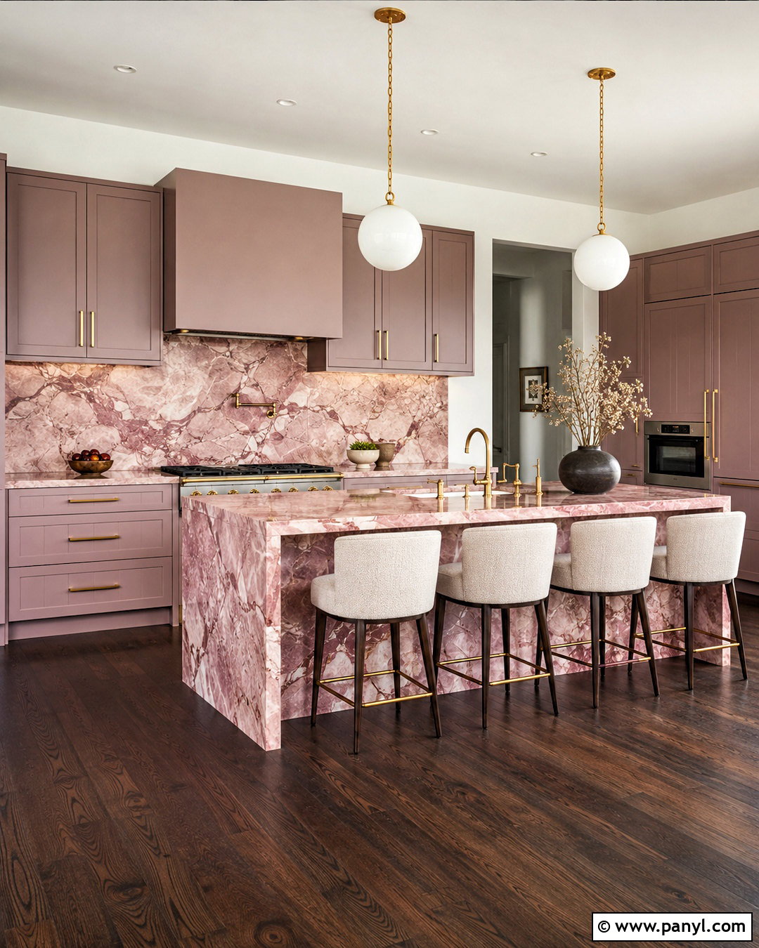 Pink Marble Kitchen - 20 pink kitchen aesthetic ideas