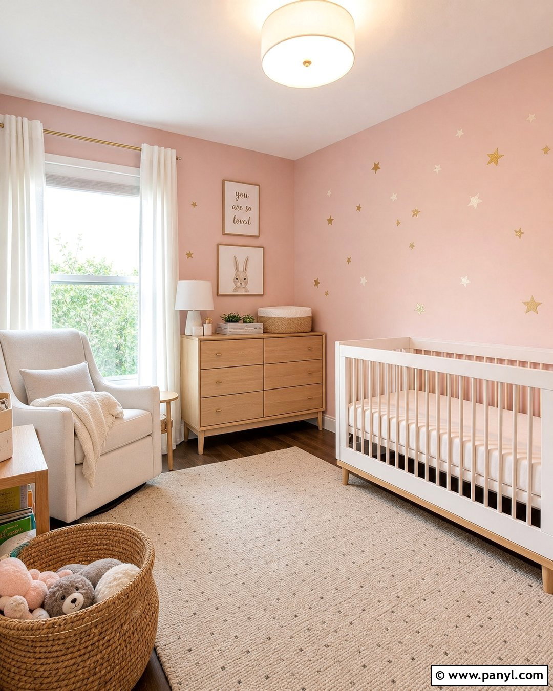 Pink Nursery Wall With Star Decals - 20 Accent Wall Nursery Girl Pink Ideas