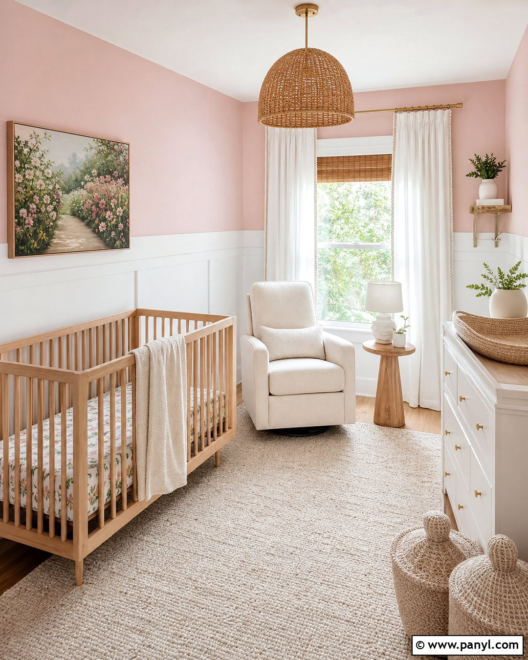 Pink Nursery Walls With White Paneling - 25 White Pink Walls