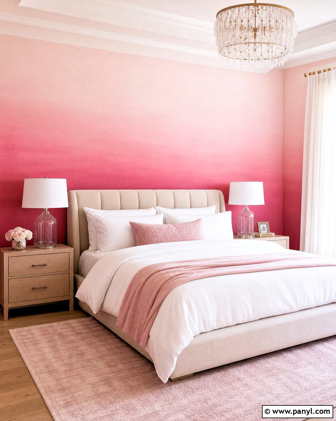 Pink Ombre Bedroom Wall - 20 pink wall painting ideas