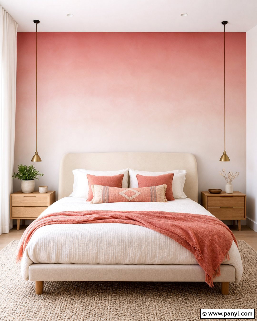 Pink Ombre Bedroom Wall - 50 Pink Wall Ideas