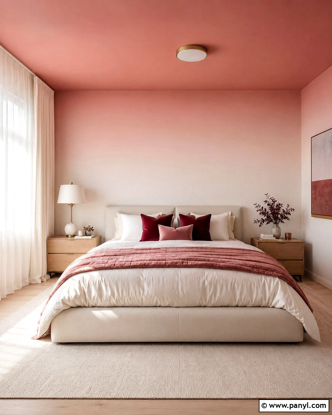 Pink Ombre Ceiling Wall - 20 Ombre Pink Wall Ideas