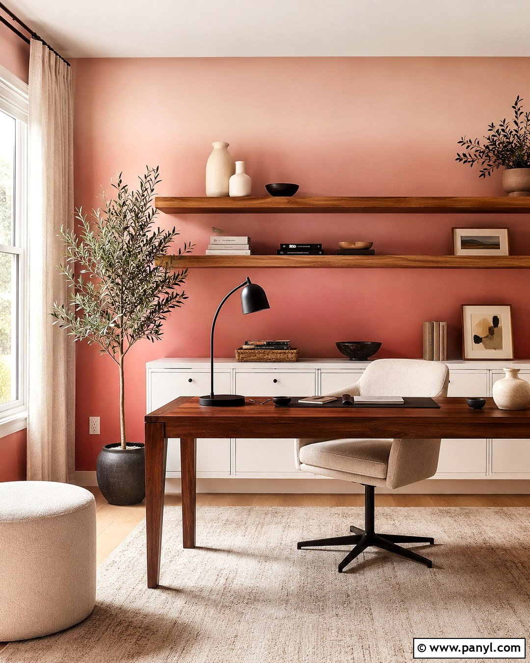 Pink Ombre Home Office Wall - 20 Ombre Pink Wall Ideas