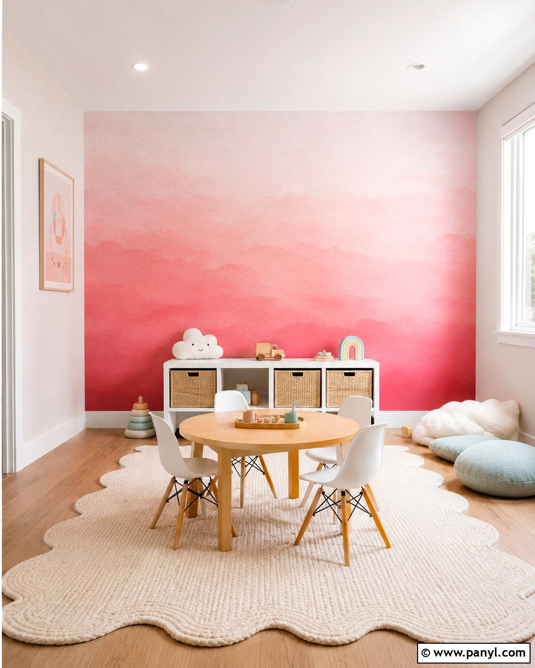 Pink Ombre Playroom Wall - 20 Pink Playroom Walls