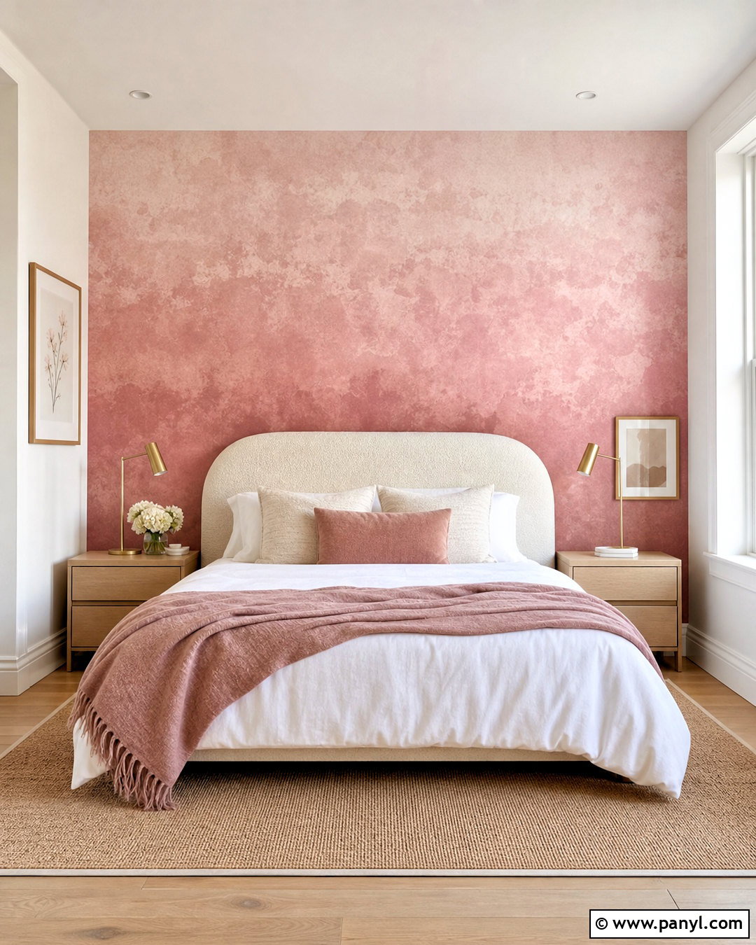 Pink Ombre Sponge Wall - 20 sponge wall diy ideas