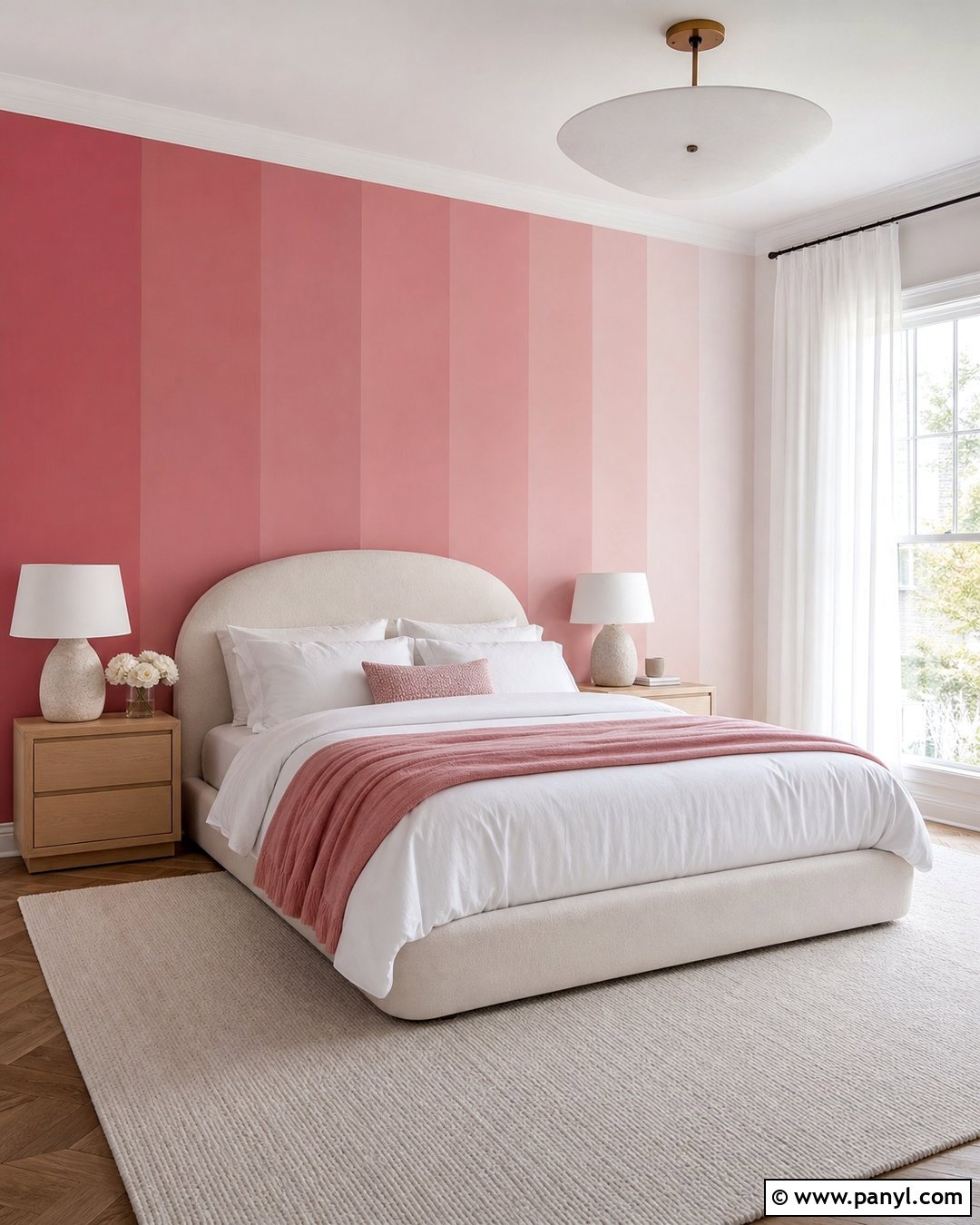 Pink Ombre Striped Walls - 30 Pink Striped Walls