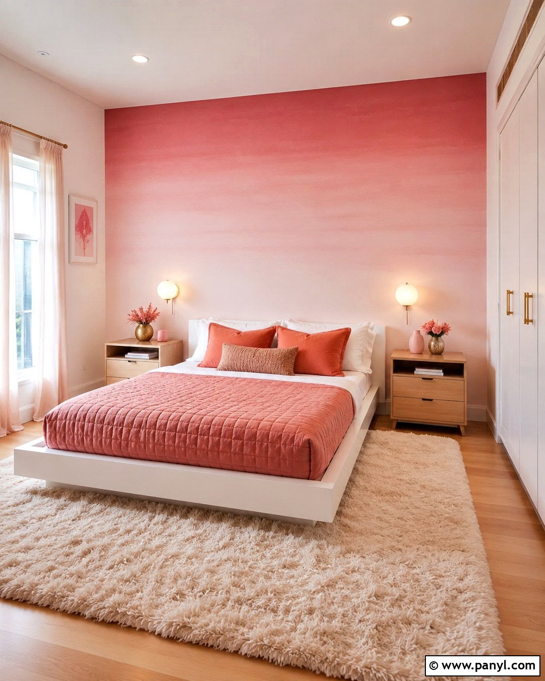 Pink Ombre Wall Girls Room - 20 Pink Wall Colors For Girls Room Ideas