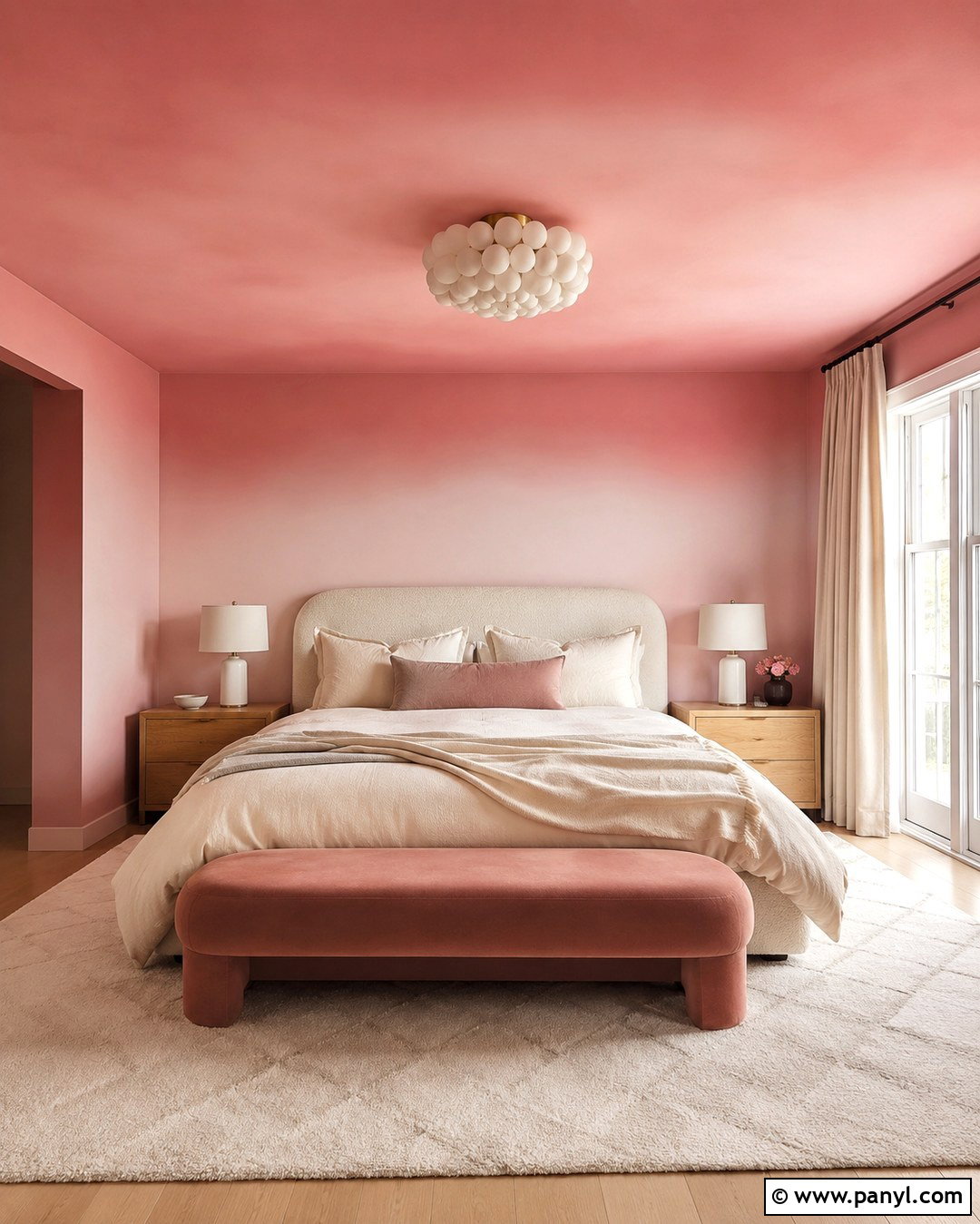 Pink Ombre Wall With Painted Ceiling - 20 Pink Ombre Wall Paint Ideas
