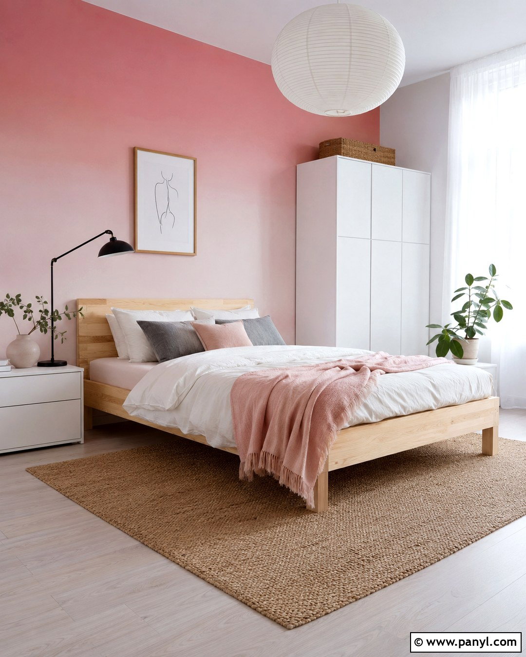 Pink Ombre Wall With Scandinavian Decor - 20 Ombre Pink Wall Ideas