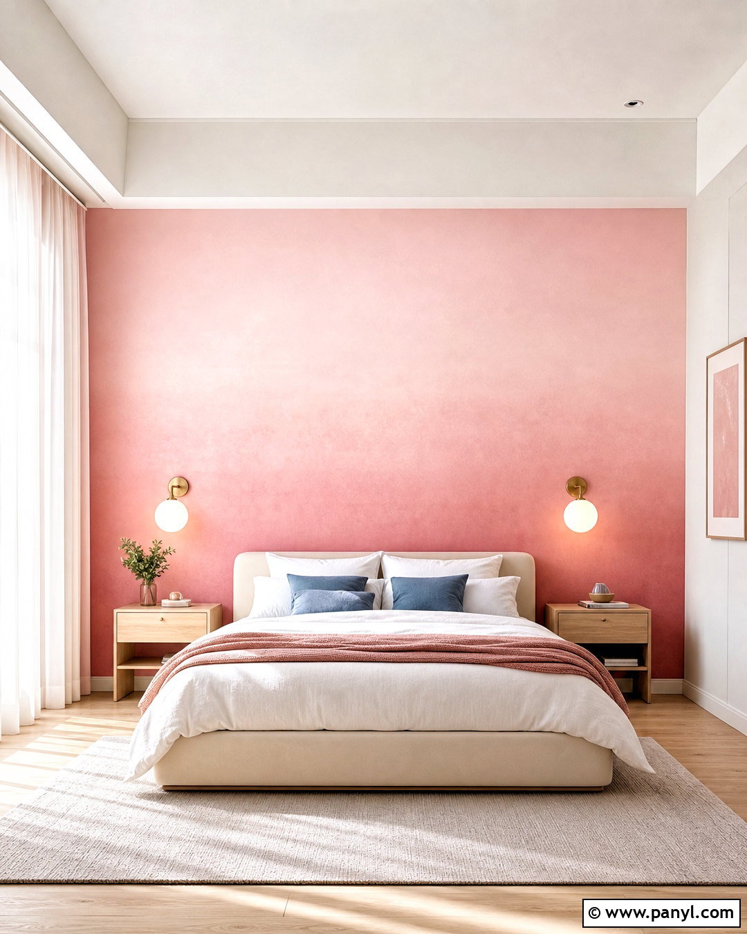 Pink Ombre Wall - 20 pink wall design ideas