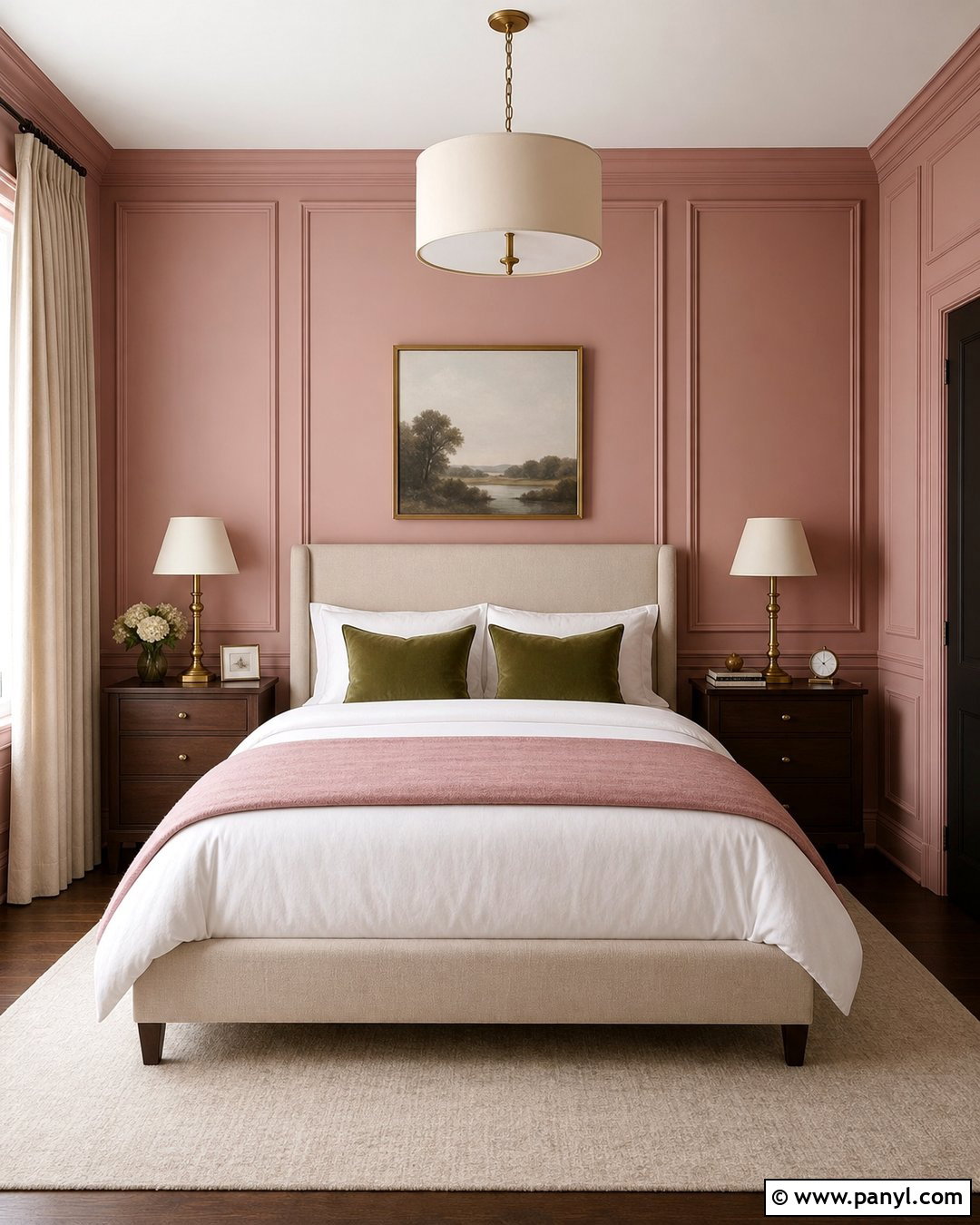 Pink Paneled Bedroom Walls - 35 Pink Painted Walls