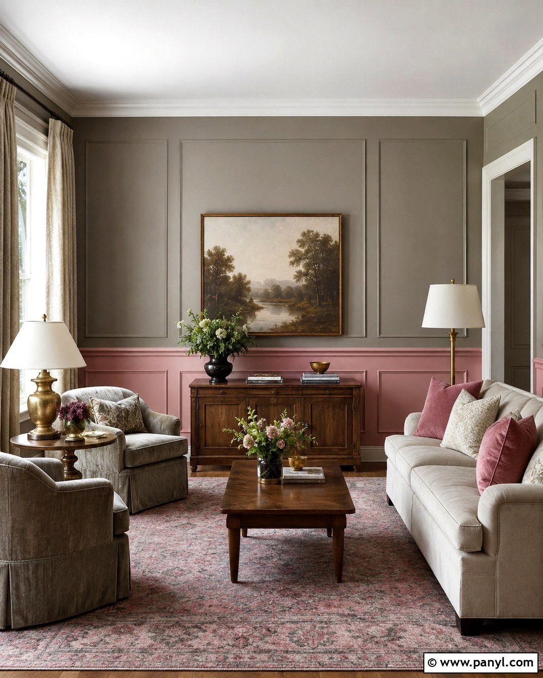 Pink Paneling And Gray Upper Walls - 20 Pink And Gray Walls