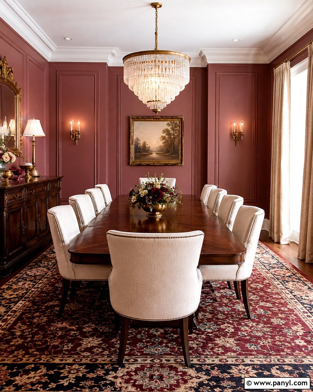Pink Panelled Dining Room Wall - 20 Pink Panelled Walls