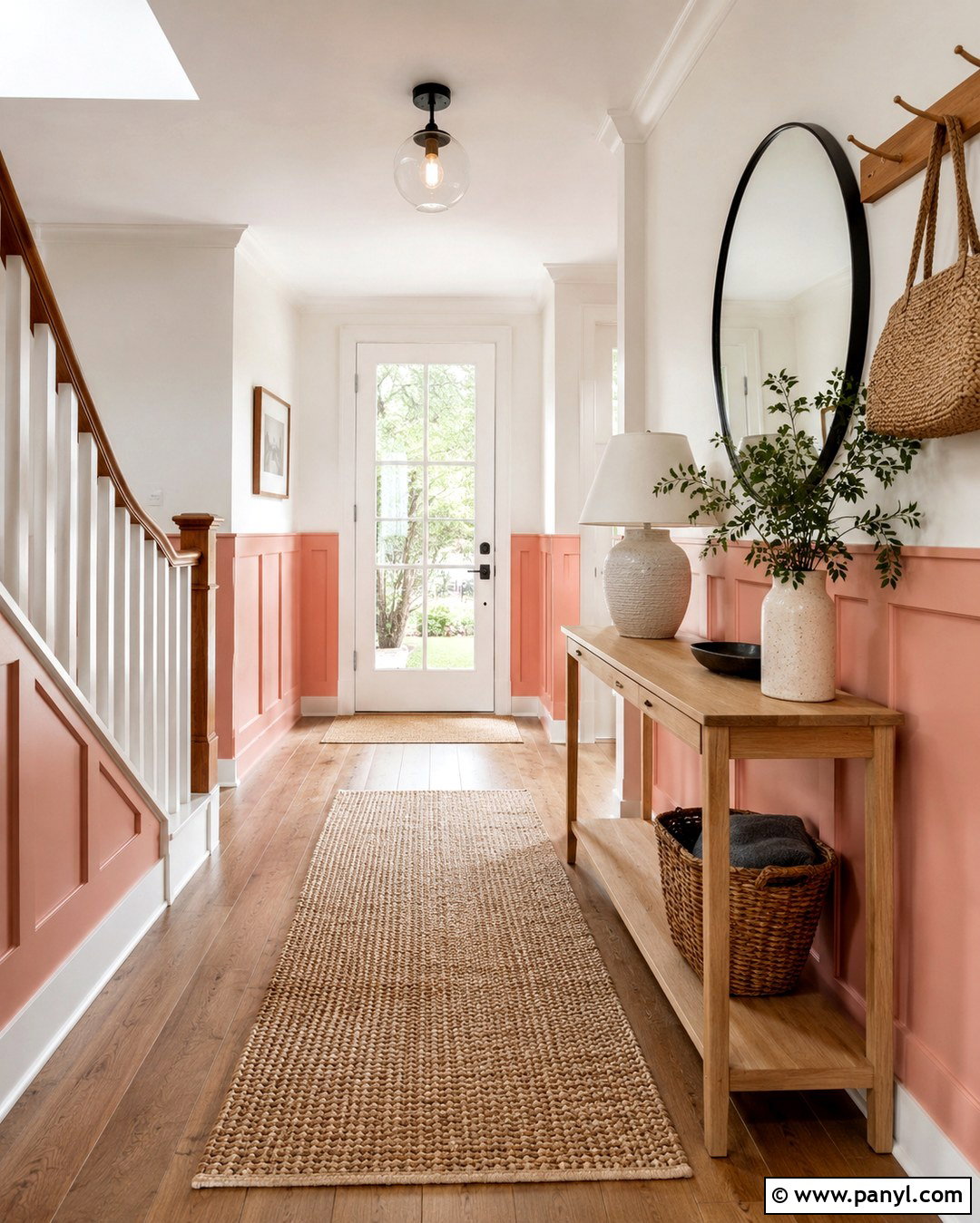 Pink Panelled Home Office Wall - 20 Pink Panelled Walls