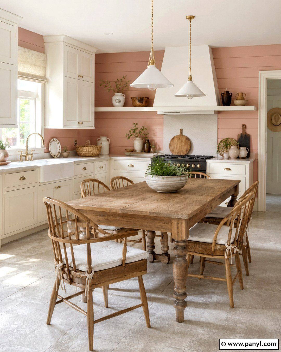 Pink Panelled Powder Room - 20 Pink Panelled Walls