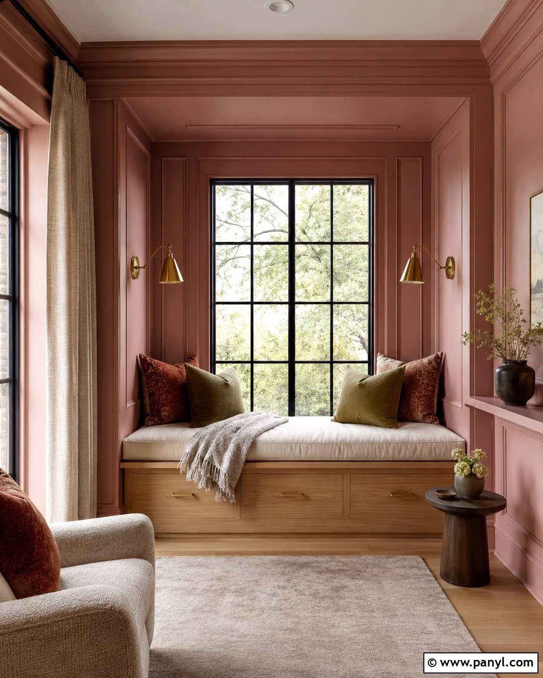 Pink Panelled Reading Nook - 20 Pink Panelled Walls