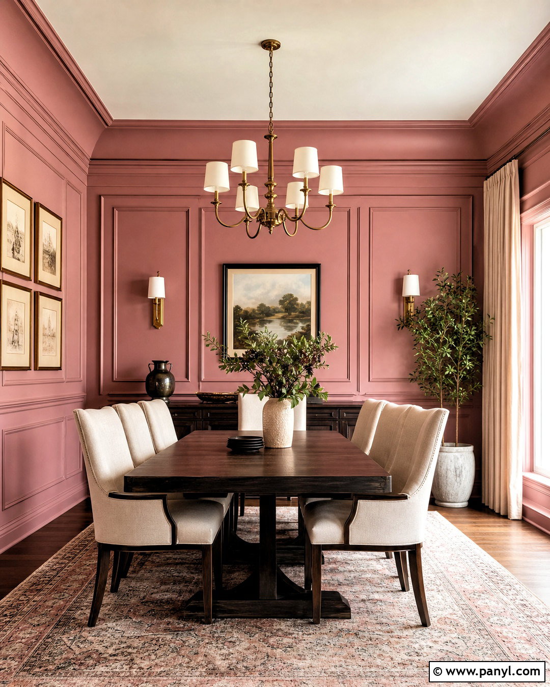 Pink Picture Frame Molding Wall - 20 pink wall painting ideas