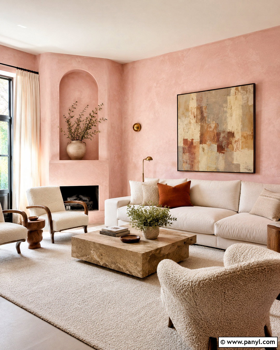 Pink Plaster Living Room Walls - 20 pink and white walls