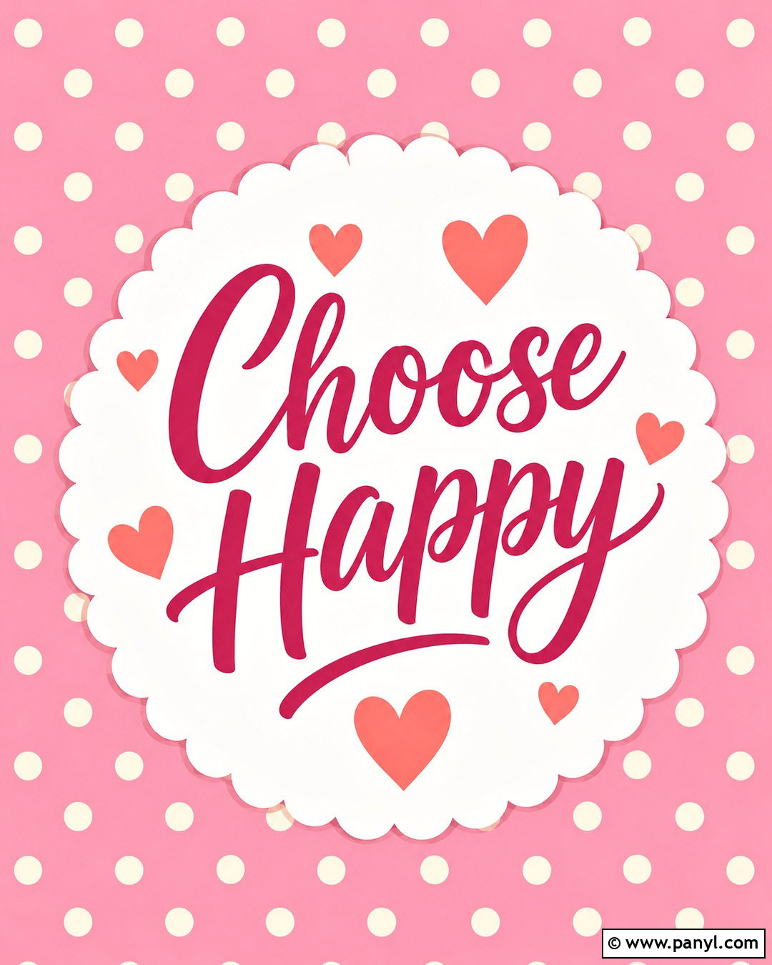 Pink Polka Dot Happy Quote Wallpaper - 40 pink wallpaper with quotes