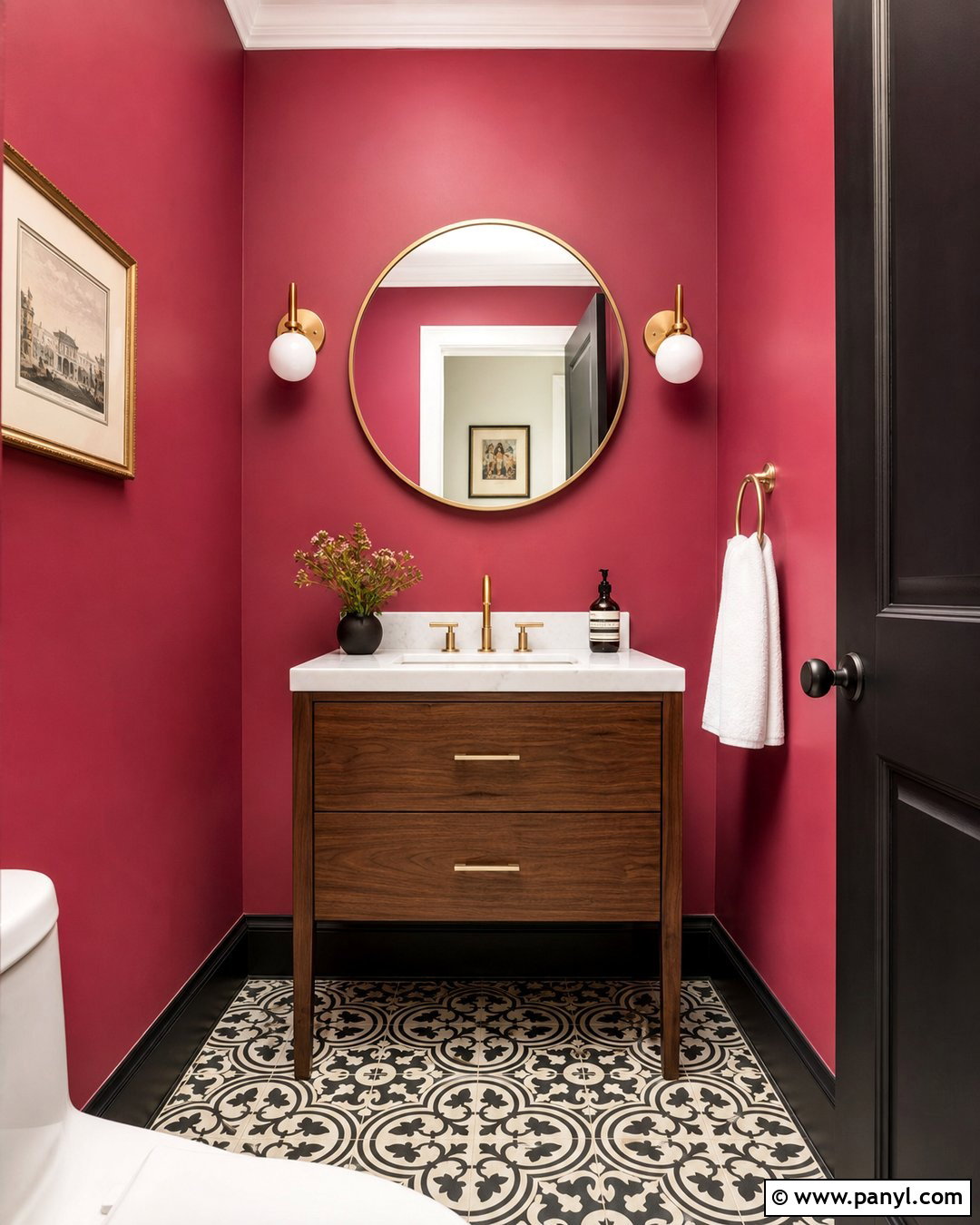 Pink Powder Room Accent Wall - 35 pink accent walls