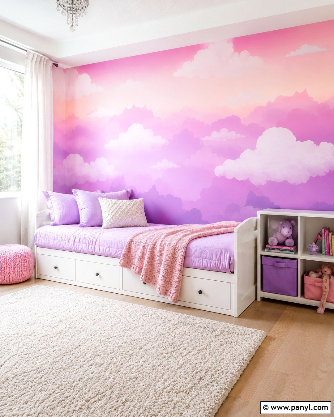 Pink Purple Ombre Cloud Wall - 20 Pink And Purple Ombre Wall Ideas