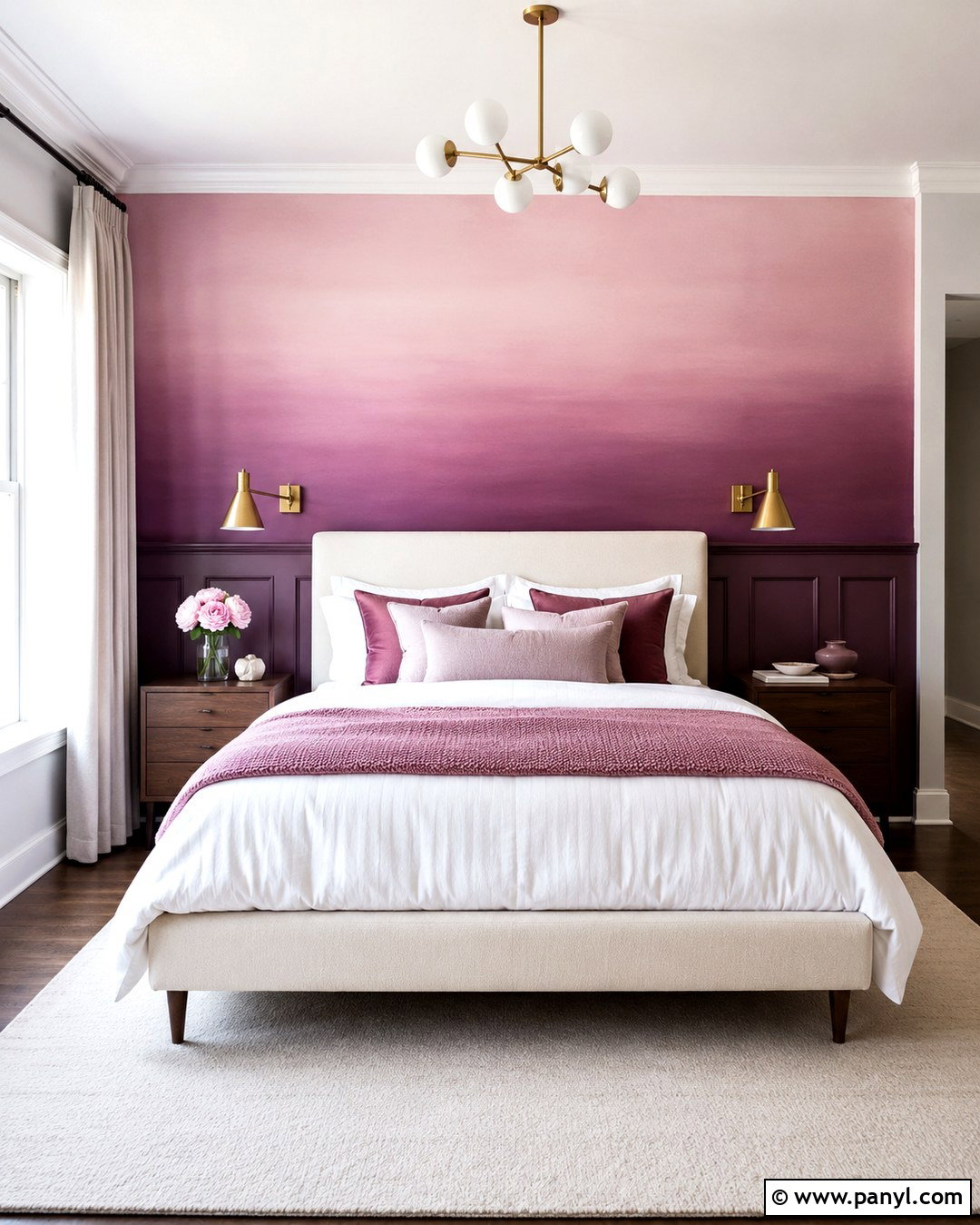 Pink Purple Ombre Wall With Paneling - 20 Pink And Purple Ombre Wall Ideas