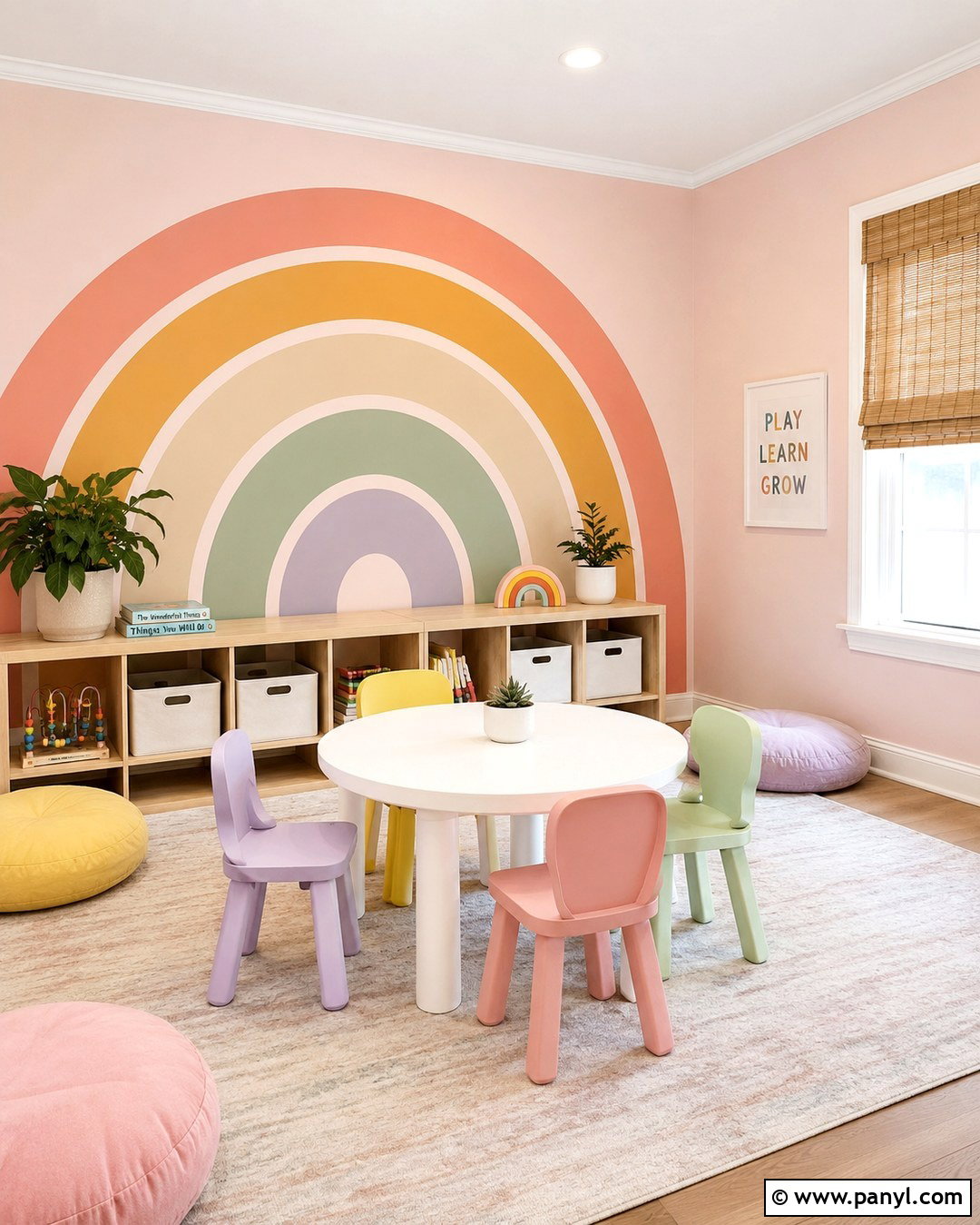 Pink Rainbow Playroom Wall - 20 Pink Playroom Walls
