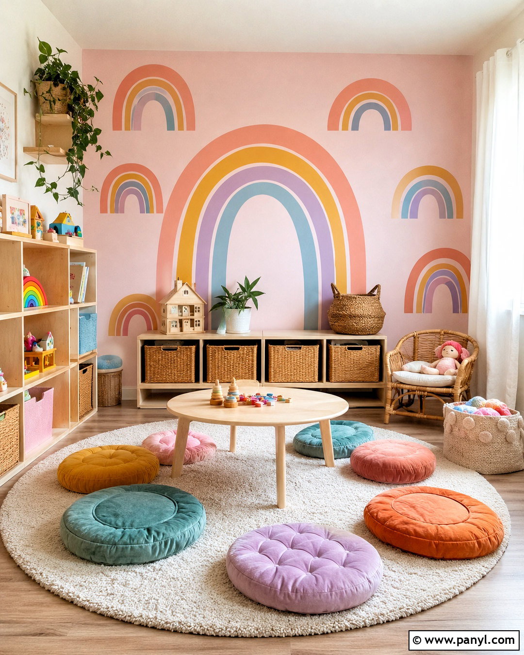 Pink Rainbow Wallpaper Playroom - 20 pink positive wallpaper ideas