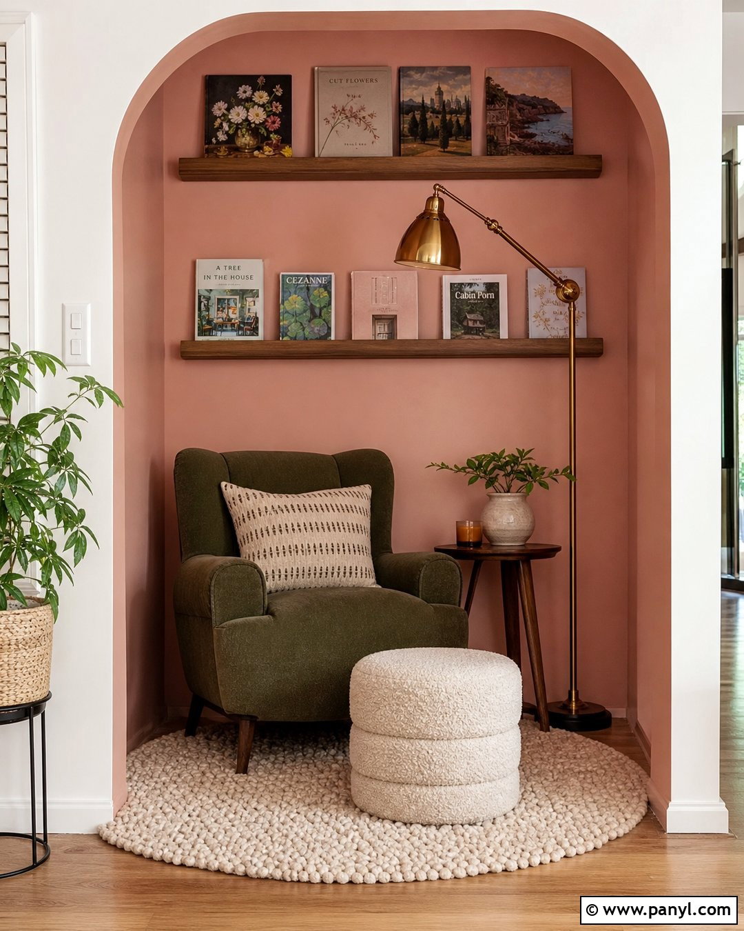 Pink Reading Nook Accent Wall - 35 pink accent walls