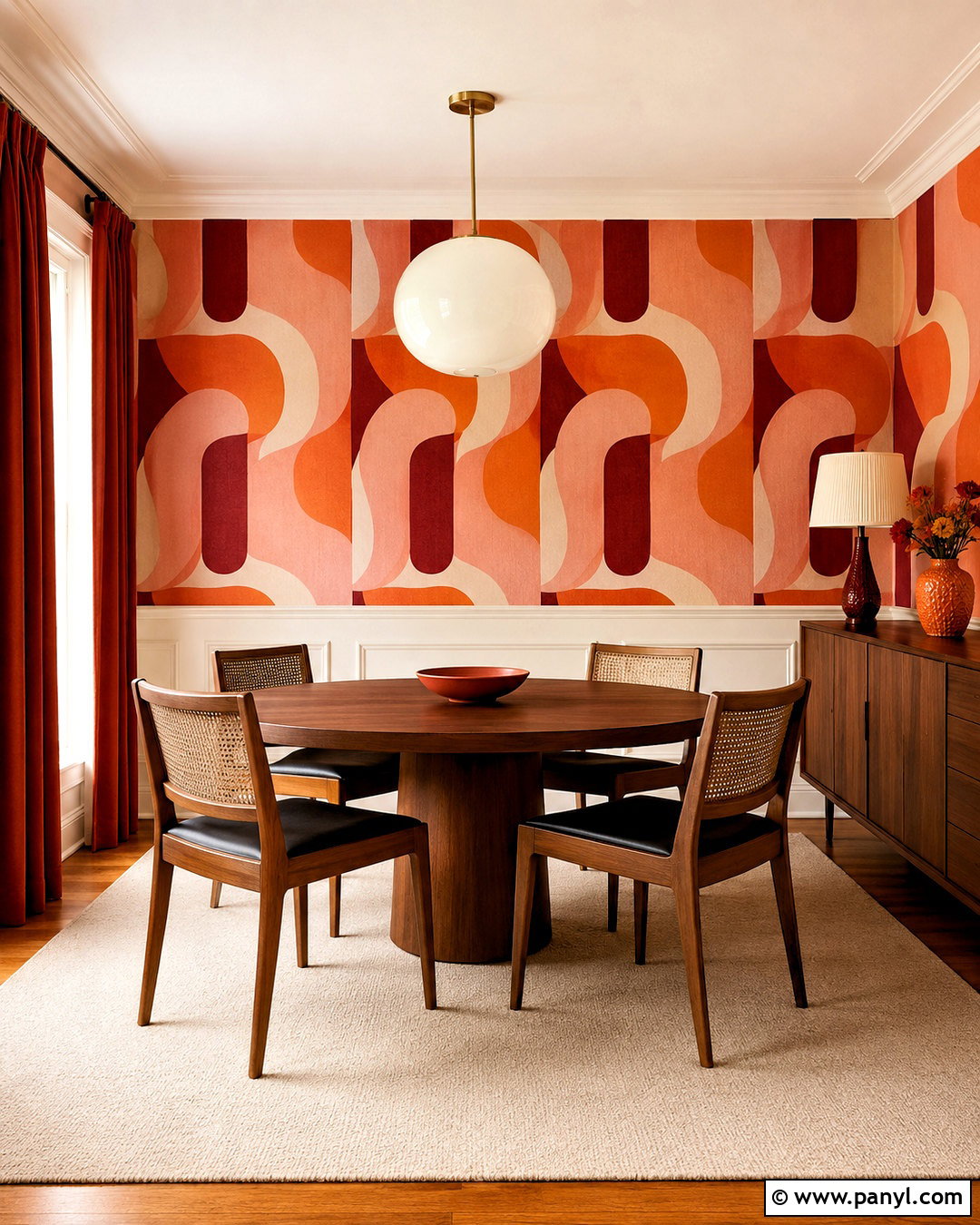 Pink Retro Wallpaper Dining Room - 20 pink positive wallpaper ideas