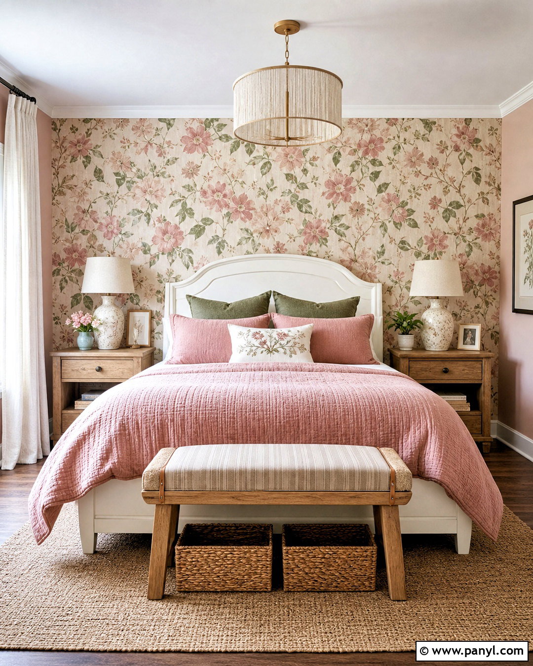 Pink Room With Floral Wallpaper - 20 simple pink room ideas