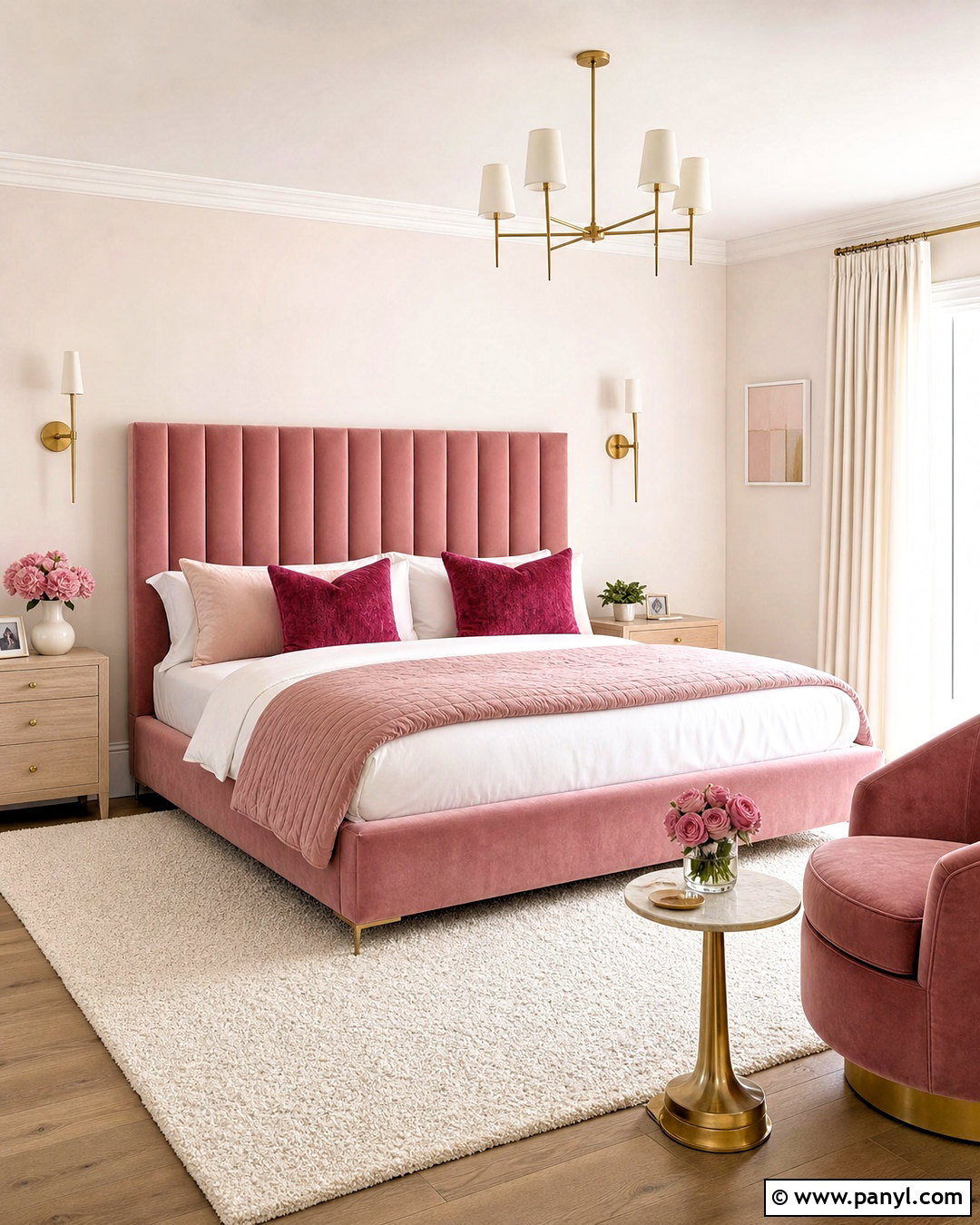 Pink Room With Velvet Furniture - 20 simple pink room ideas