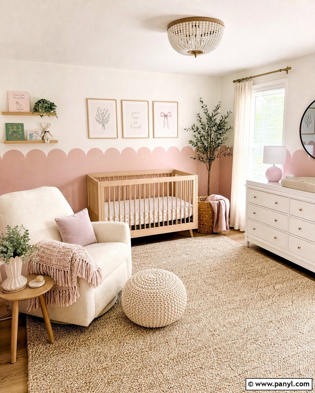 Pink Scalloped Baby Girl Room - 20 baby girl room paint ideas