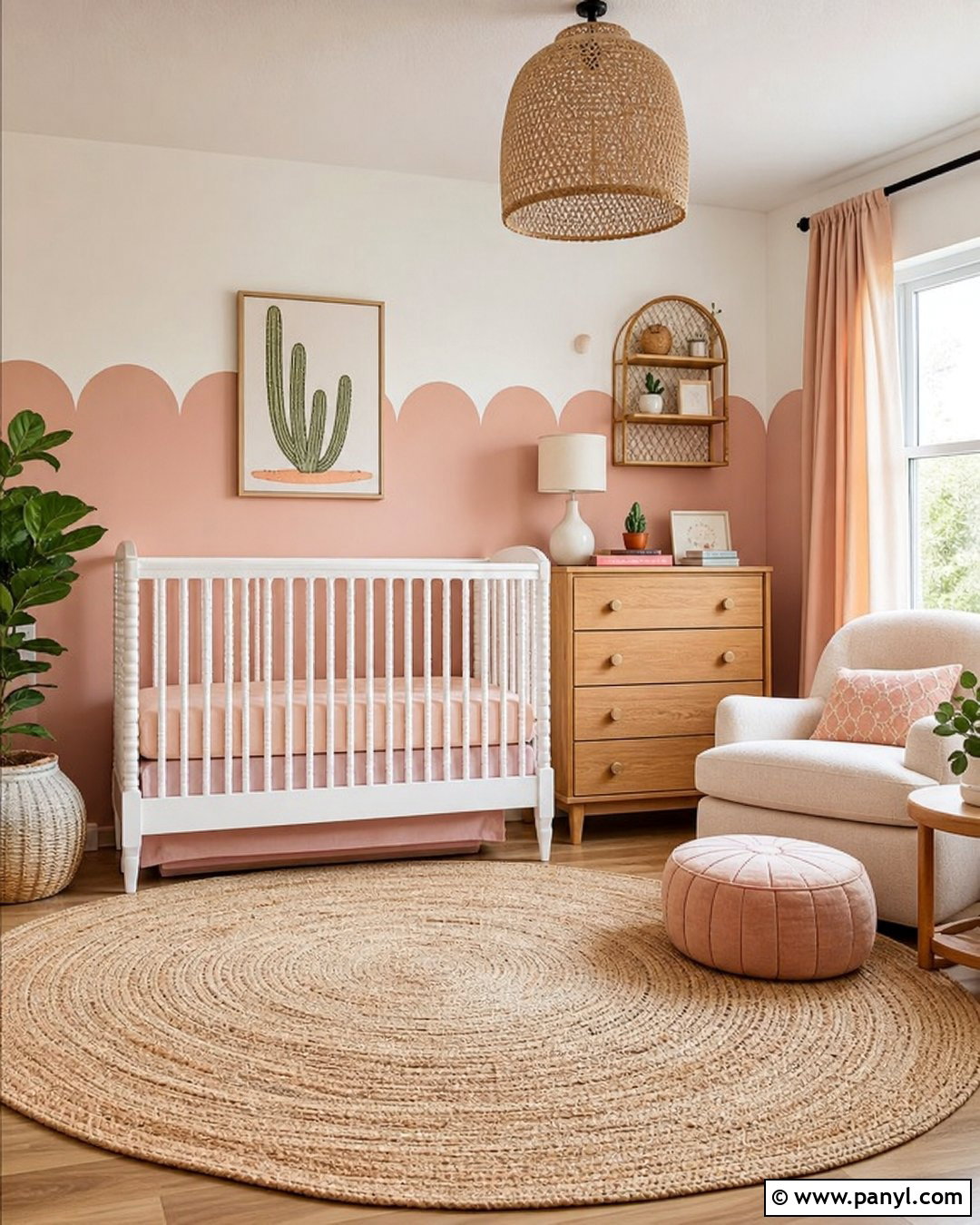 Pink Scalloped Nursery Wall - 20 Accent Wall Nursery Girl Pink Ideas
